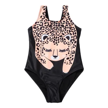1-8Years Copilul de Fata O singură Bucată de costume de Baie pentru Copii Leopard de Imprimare de Desene animate pentru Copii Costume de baie 2022 fetițe Costum de Baie Beachwear