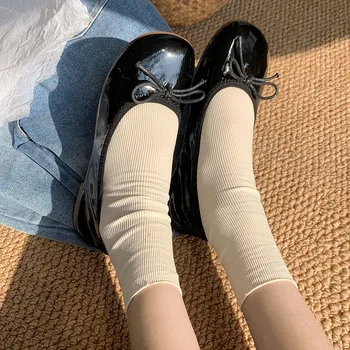 Alunecare Pe Pantofi Pentru Femei de sex Feminin Încălțăminte Rotund Toe Adidași de culoare Albă Superficială Gura Toamna Slip-on Retro Rochie de Vara Casual Mocc