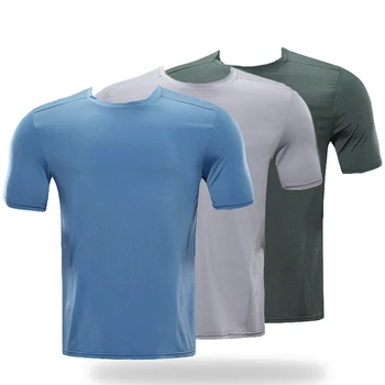 (L-4XL)Bărbați iute Uscat Sport T-shirt-Wicking Umiditate Vrac se Potrivi Antrenament Fitnes Topuri Circuland Exercițiu de Formare Atletic Tricou