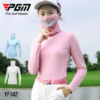 PGM Golf Protecție solară Tricou Bottom Masca de Gheață Masca de Mătase pentru Femei Sportive, Jocuri de Agrement Guler Înalt Top cu Uscare Rapida YF142