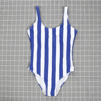 Femei Costume de baie cu Dungi Alb Albastru costum de Baie Push-up Căptușit Bikini Set de Vara Beachwear