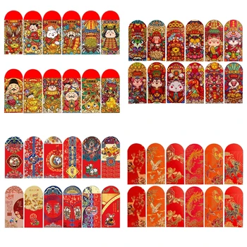 Chineză Plicuri Roșu 12 Buc Baby Shower Cadou Roșu Noroc De Bani De Buzunar