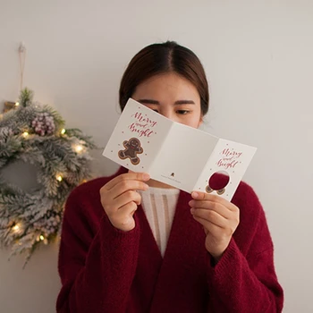 Crăciun fericit Felicitare Gol Trifold cărți Poștale Invitatii cu Plic Carduri de Anul Nou Xmas Party Cadou pentru Copii