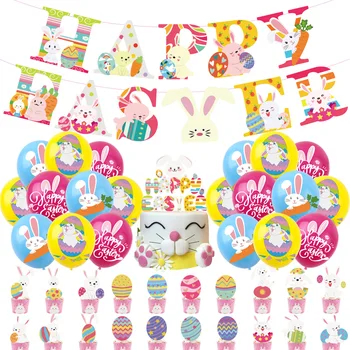 De Paște Decor Petrecere Happy Easter Egg Bunny Banner Trage Pavilionul Balon Latex Tort Introduce