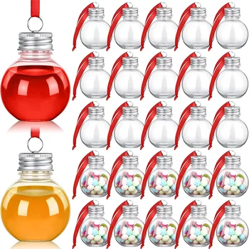 10buc Pomul de Craciun Ornament Completabile Băutură Sticla de Apa Becuri Forma de Plastic Clar Minge de Crăciun Clopot Pandantiv Petrecere Acasă Decor