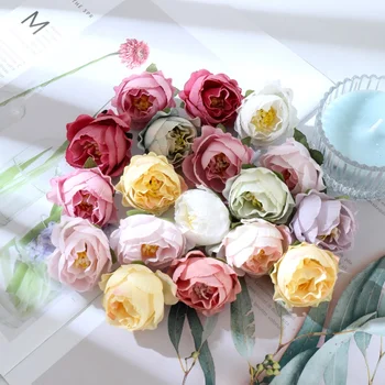 Nanairo 20buc 4cm Nouă de Mătase Camellia Sac Artificiale Flori de Trandafir Cap Pentru Acasă Wed Dec Manual DIY Decorare de Flori False