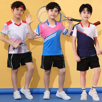 Elevii Tricou de Tenis Seturi pentru Băieți și Fete de Badminton Topuri pantaloni Scurți cu Pockset Copii, Volei Kituri de Sport pentru Tineret Tricouri Haine