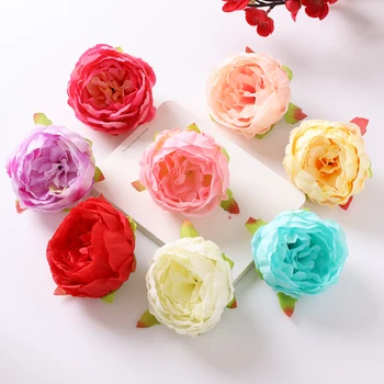 De vânzare la cald 10 buc/lot 7cm Simulare de Bază Bujor Cap de Floare de Flori de Mătase DIY Nunta de Flori Fundal Perete Decor Silk Rose