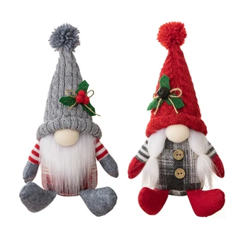 831B Handmade de Crăciun Gnome fără Chip Pălărie de Pluș Tricotate Mos craciun Decor de Vacanță