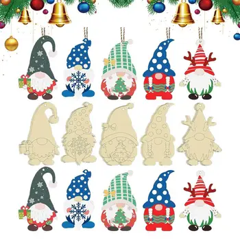 Crăciun Gnome Lemn Decupaje 25PCS Draperii Gnome Gol Lemn Felii Gnome Ornamente din Lemn Neterminate Gnome Meșteșuguri De Crăciun