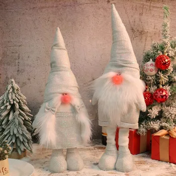 50cm de Crăciun Pitic de Anul Nou cu Muzică Scalabile Elf Pitic cu Lumina Led-uri Multicolore fără Chip de Păpușă Decoratiuni de Craciun