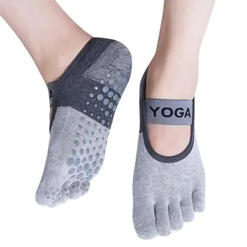 1 Pereche de Femei Fata de Cinci Degetul Șosete Scurte Cu Curea anti-alunecare Respirabil de Fitness, Yoga, Pilates Deget de la picior Ciorapi Ciorapi Cu Degetele de la picioare