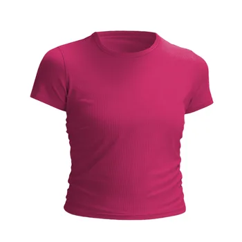 De înaltă Calitate, Slim Sport Femei T-Shirt Întinde Rulează Yoga de Fitness T-Shirt Respirabil Îmbrăcăminte de Fitness
