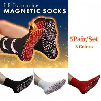 5Pcs Auto-încălzire Magnetic Șosete pentru Femei, Bărbați Auto Incalzite Șosete Tur Terapia Magnetică Confortabil Iarna Masaj Cald Șosete